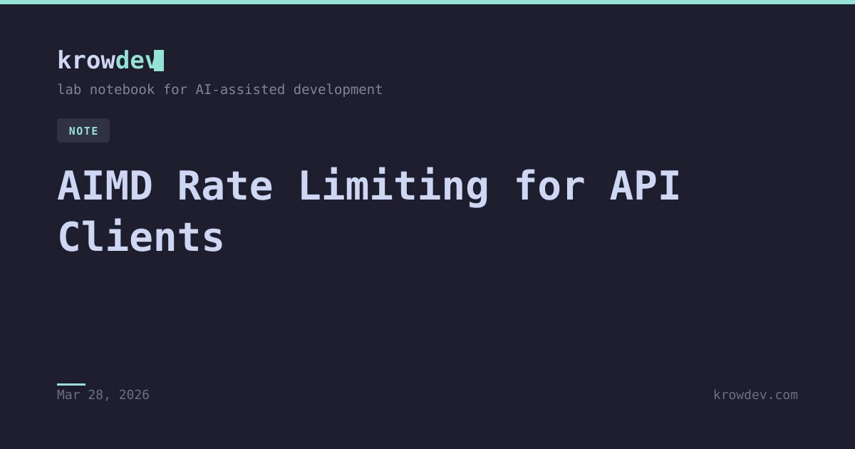 AIMD Rate Limiting for API Clients — krowdev
